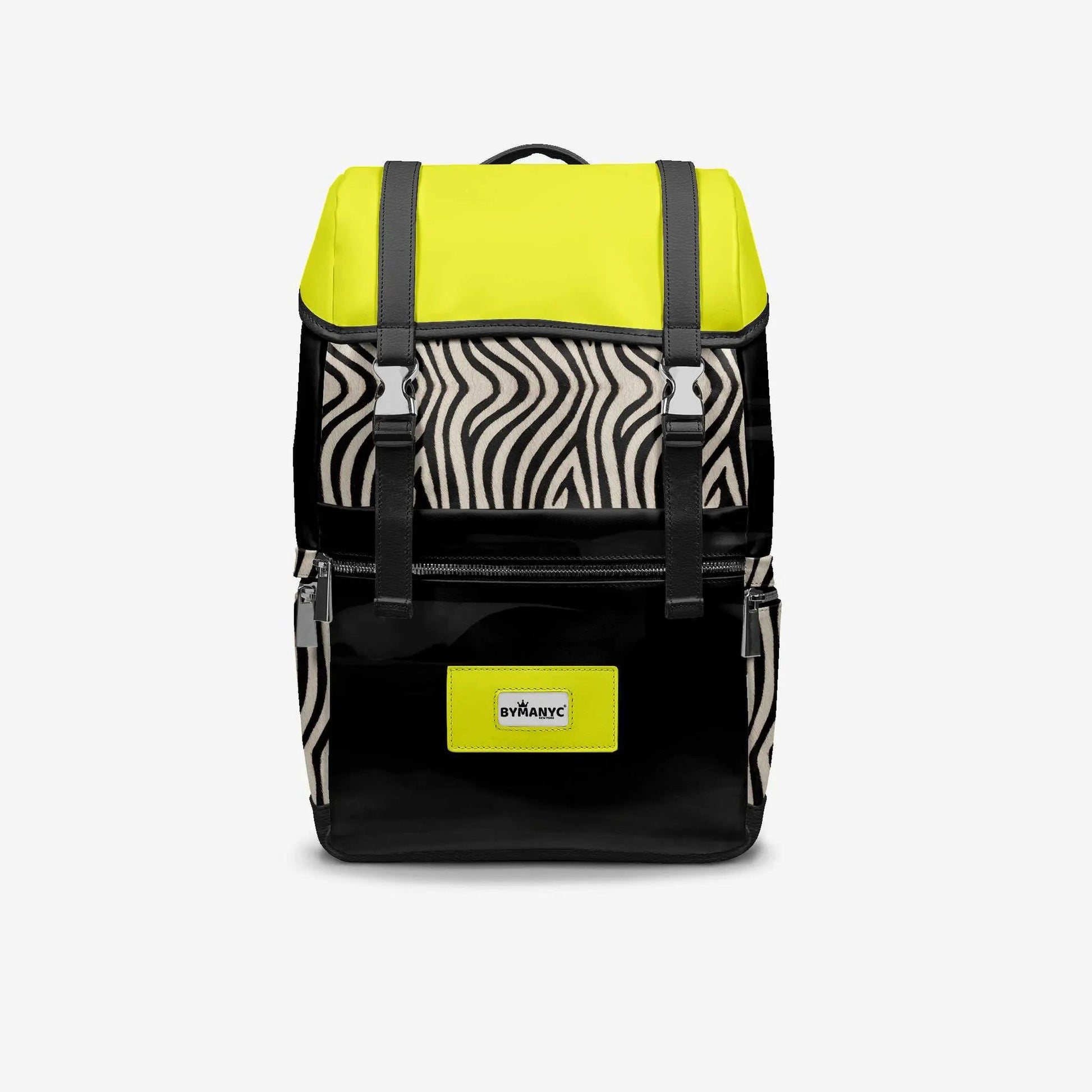 BYMANYC ® New York – NYC COUTURE Backpack in Zebra Print & Neon Yellow by BYMANYC ® New York