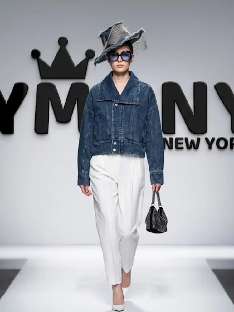 Women's Asymmetric Dark Wash Denim Jacket BYMANYC ® New York CONTEMPORARY VIBRANT MODERN FASHION - New Collection by BYMANYC ® New York
