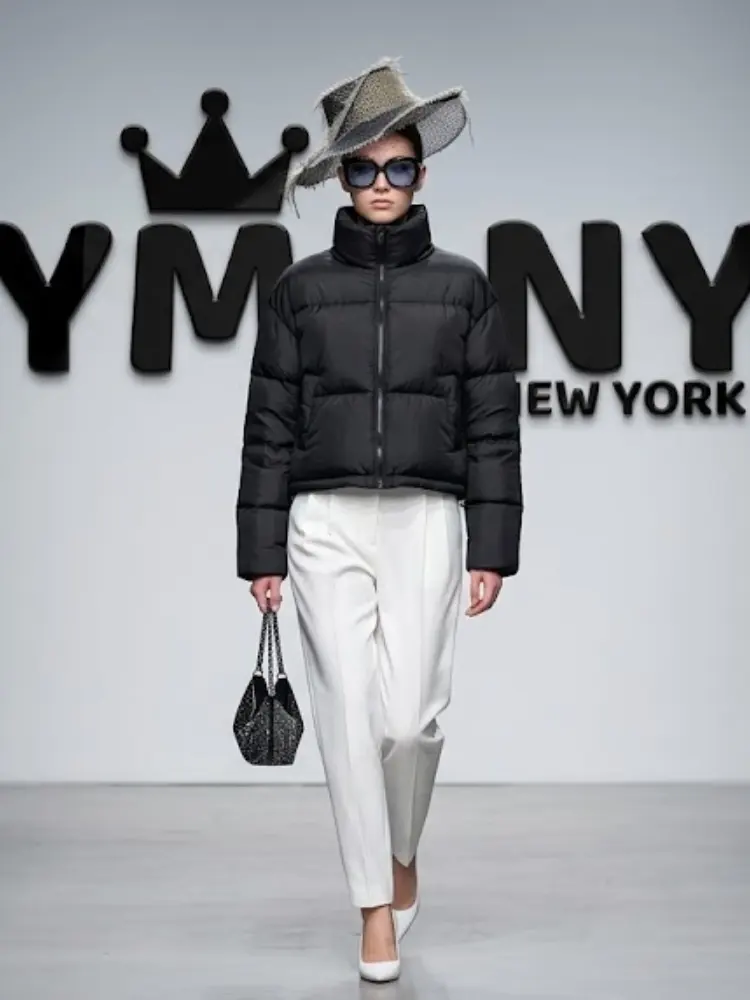 TitleWomen's Matte Black Short Puffer Jacket BYMANYC ® New York CONTEMPORARY VIBRANT MODERN FASHION - New Collection by BYMANYC ® New York