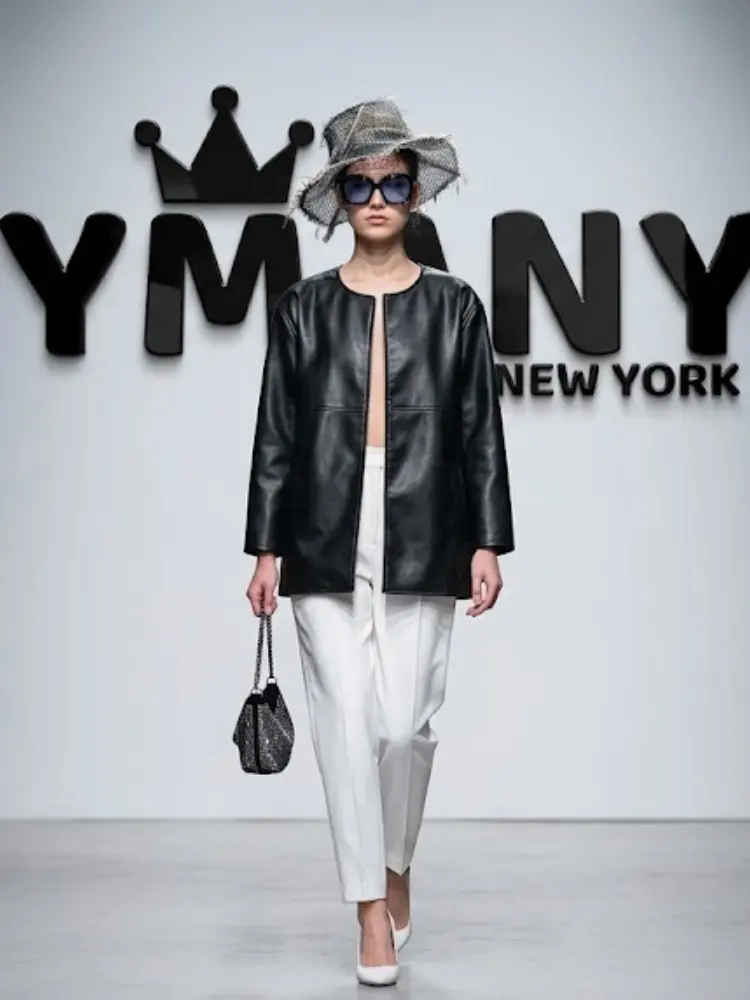 Women's Collarless Faux Leather Open-Front Jacket BYMANYC ® New York CONTEMPORARY VIBRANT MODERN FASHION - New Collection by BYMANYC ® New York