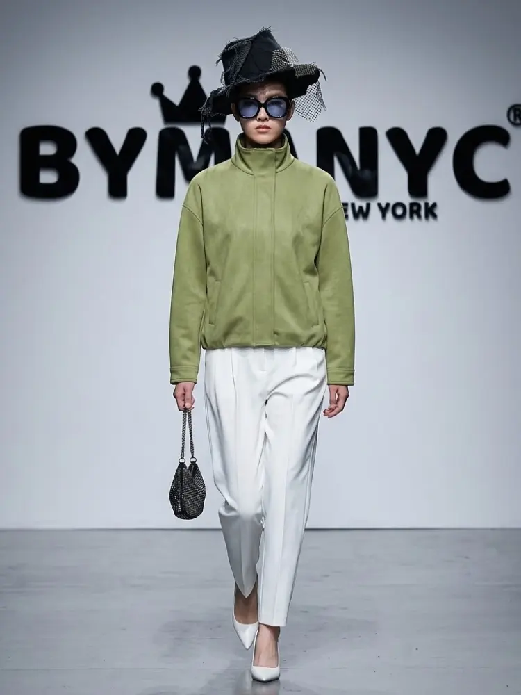 Women's Faux Suede High-Neck Bomber Jacket BYMANYC ® New York CONTEMPORARY VIBRANT MODERN FASHION - New Collection by BYMANYC ® New York