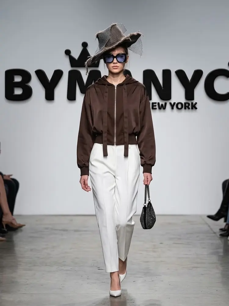 Women's Satin Cropped Zip-Up Hoodie Jacket BYMANYC ® New York CONTEMPORARY VIBRANT MODERN FASHION - New Collection by BYMANYC ® New York