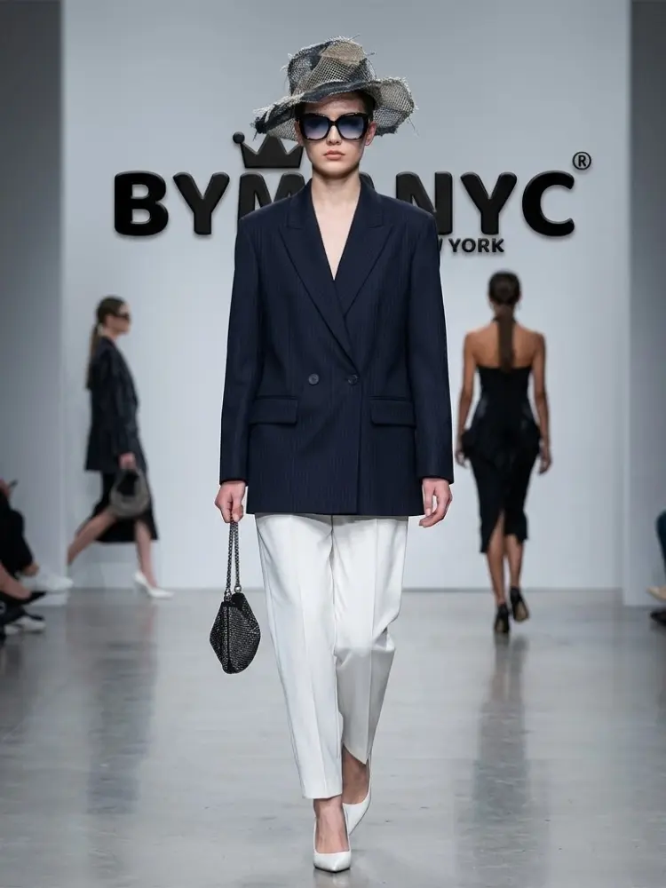 Women's Double-Breasted Pinstripe Blazer BYMANYC ® New York CONTEMPORARY VIBRANT MODERN FASHION - New Collection by BYMANYC ® New York