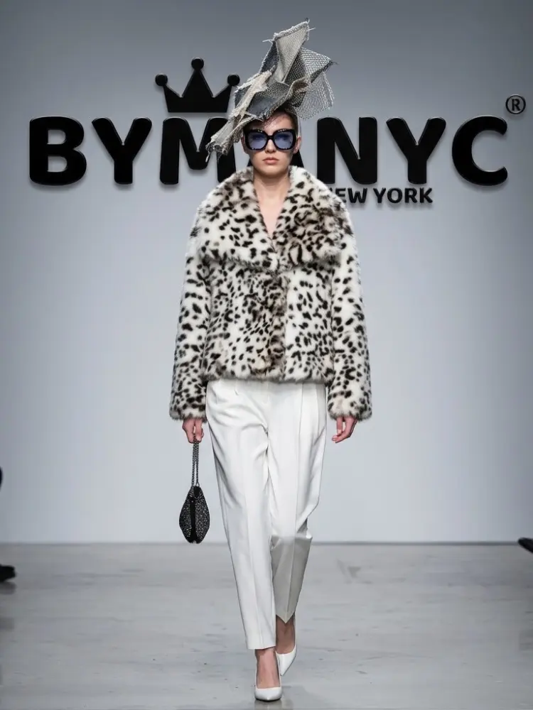 Women's Snow Leopard Faux Fur Short Jacket BYMANYC ® New York CONTEMPORARY VIBRANT MODERN FASHION - New Collection by BYMANYC ® New York