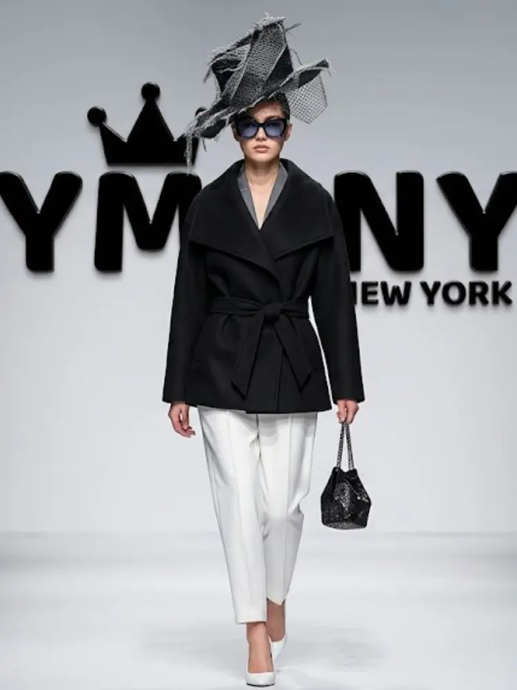 Women's Wool-Blend Belted Short Coat BYMANYC ® New York CONTEMPORARY VIBRANT MODERN FASHION - New Collection by BYMANYC ® New York