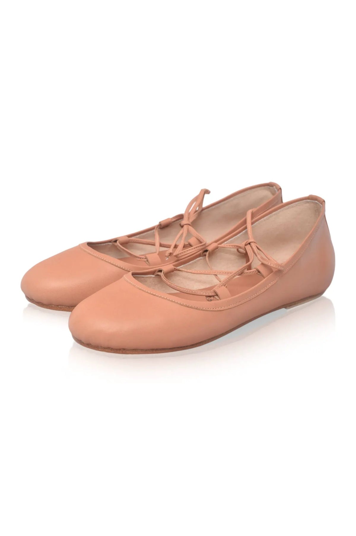 Ballerine Lace-Up Leather Flats (Sz. 7.5) by ELF