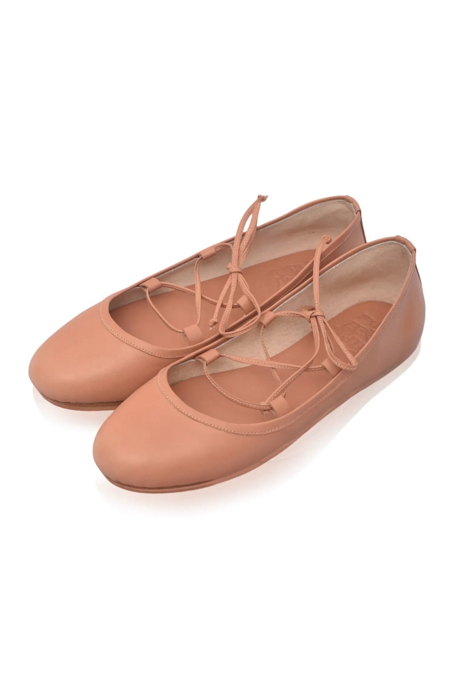 Ballerine Lace-Up Leather Flats by ELF