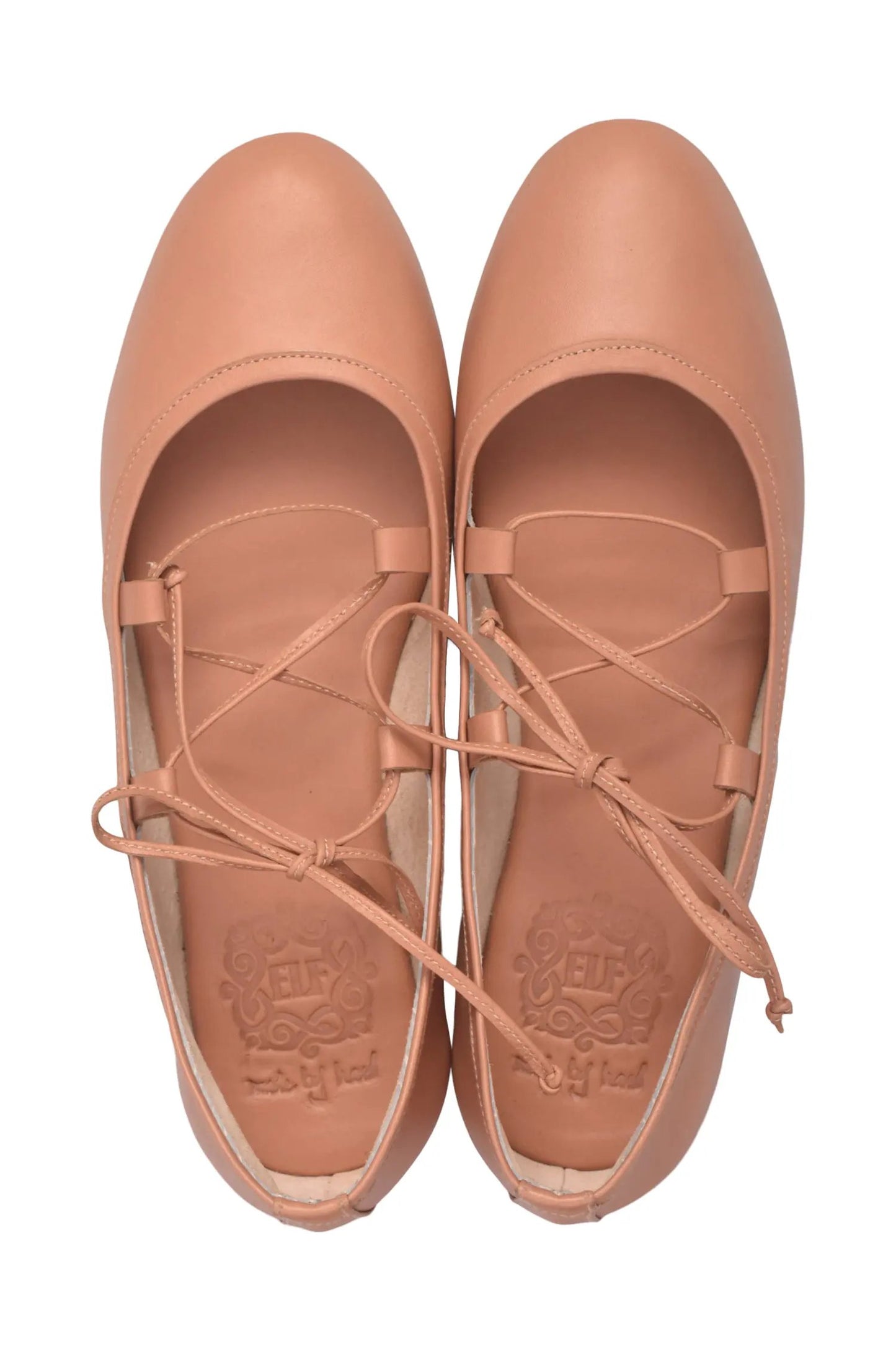 Ballerine Lace-Up Leather Flats by ELF
