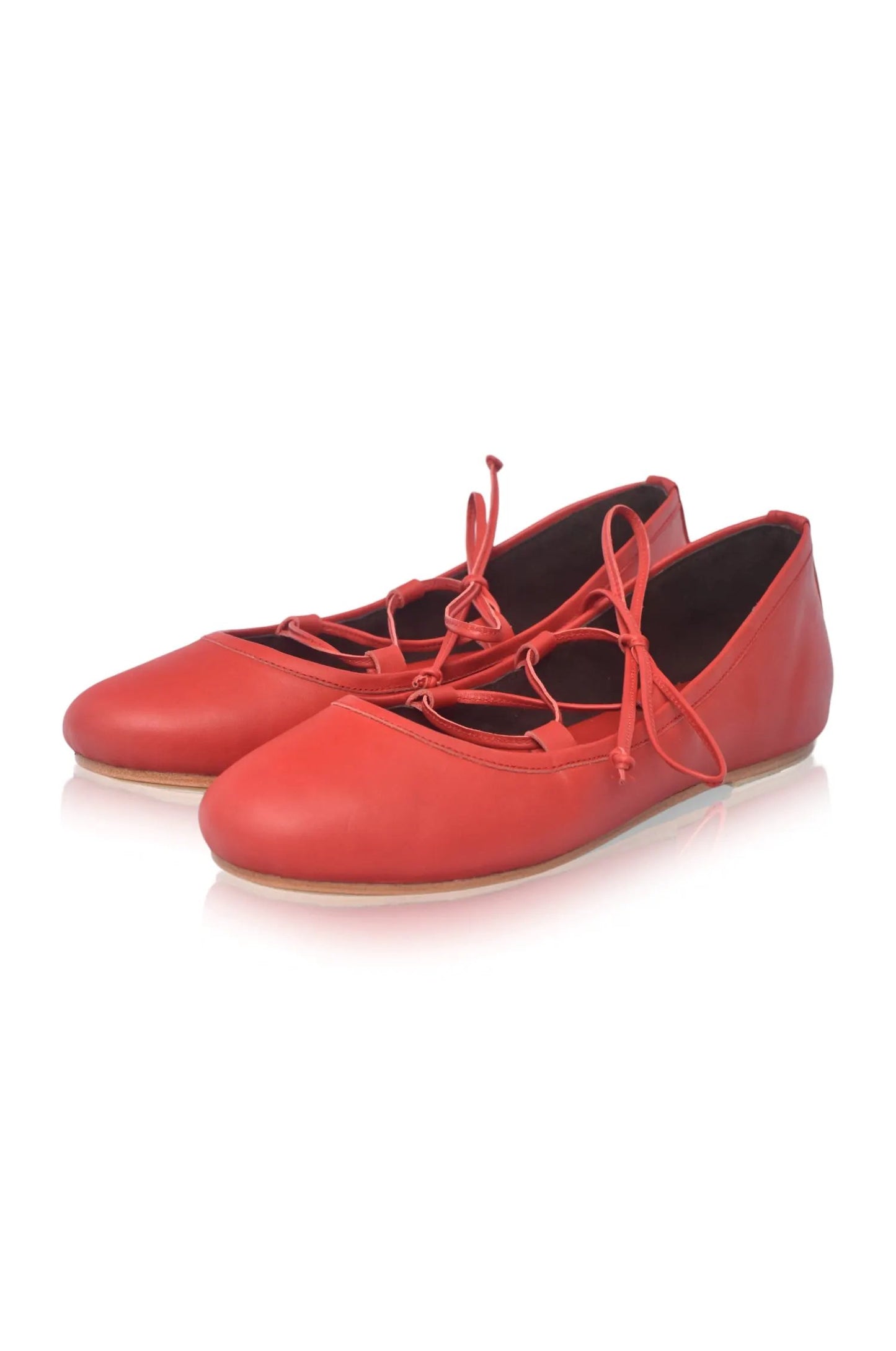 Ballerine Lace-Up Leather Flats by ELF