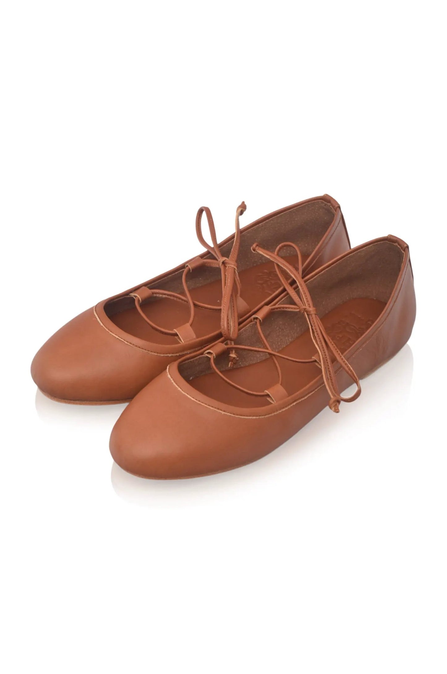 Ballerine Lace-Up Leather Flats by ELF
