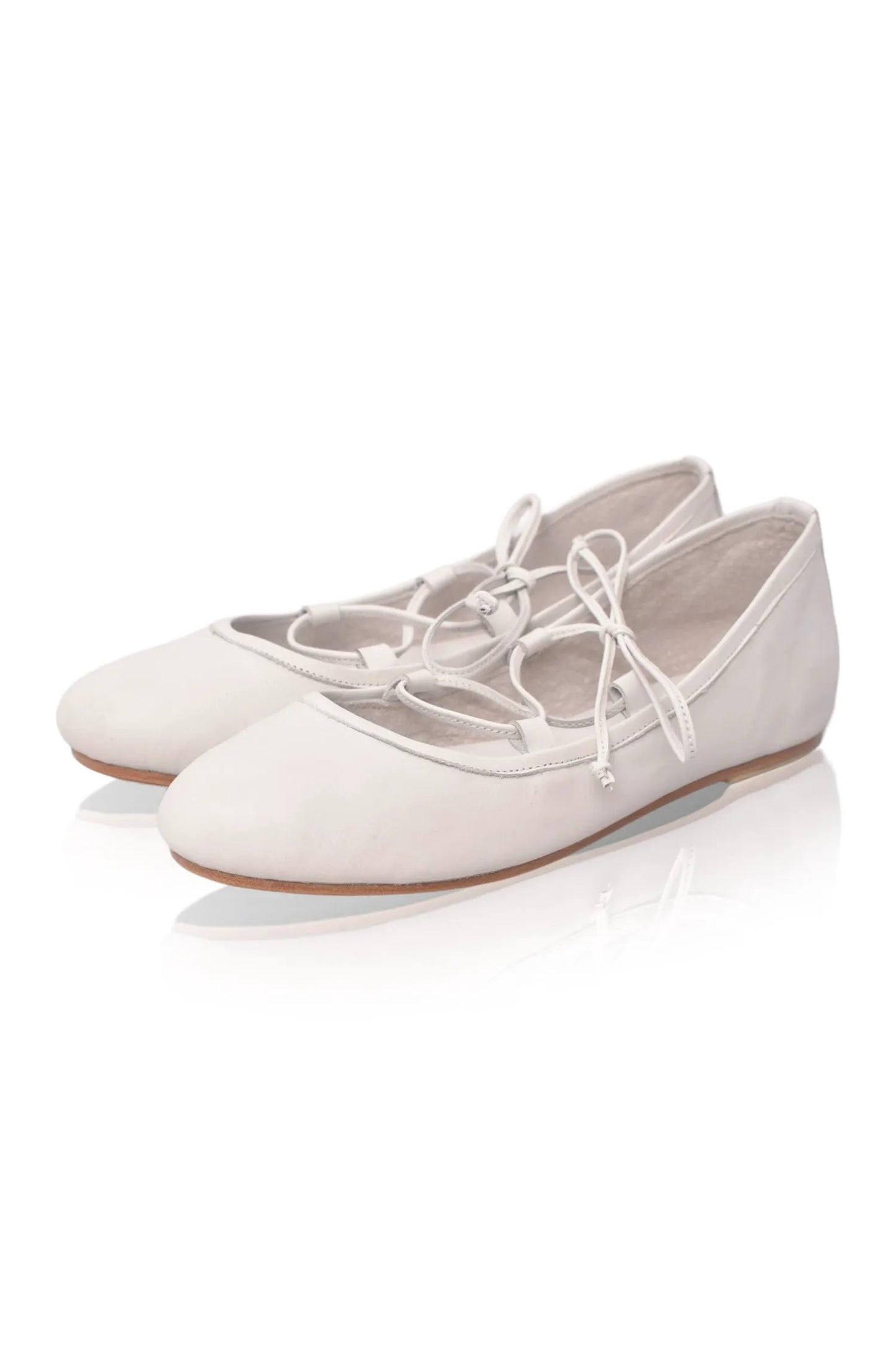 Ballerine Lace-Up Leather Flats by ELF