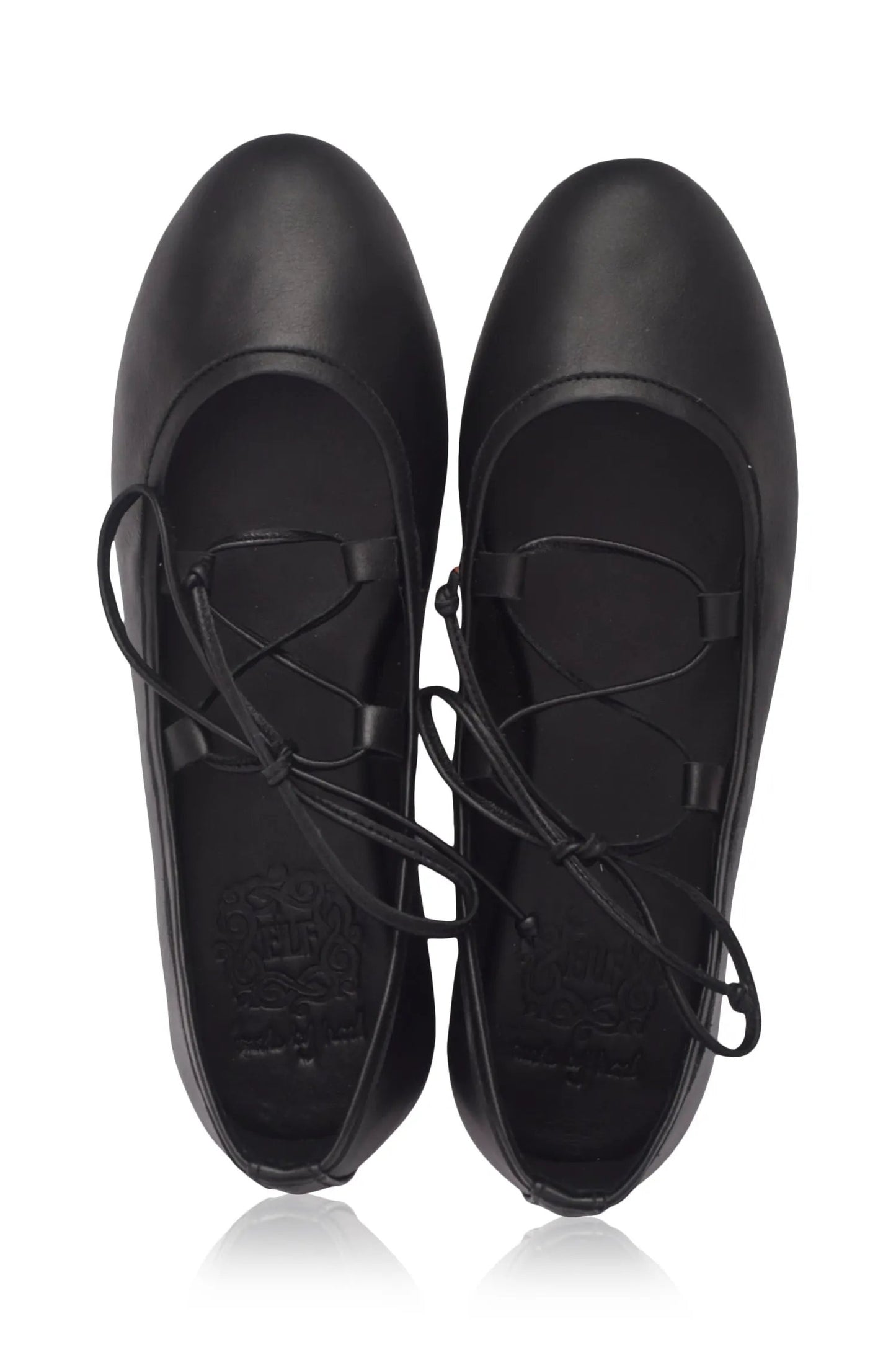 Ballerine Lace-Up Leather Flats by ELF