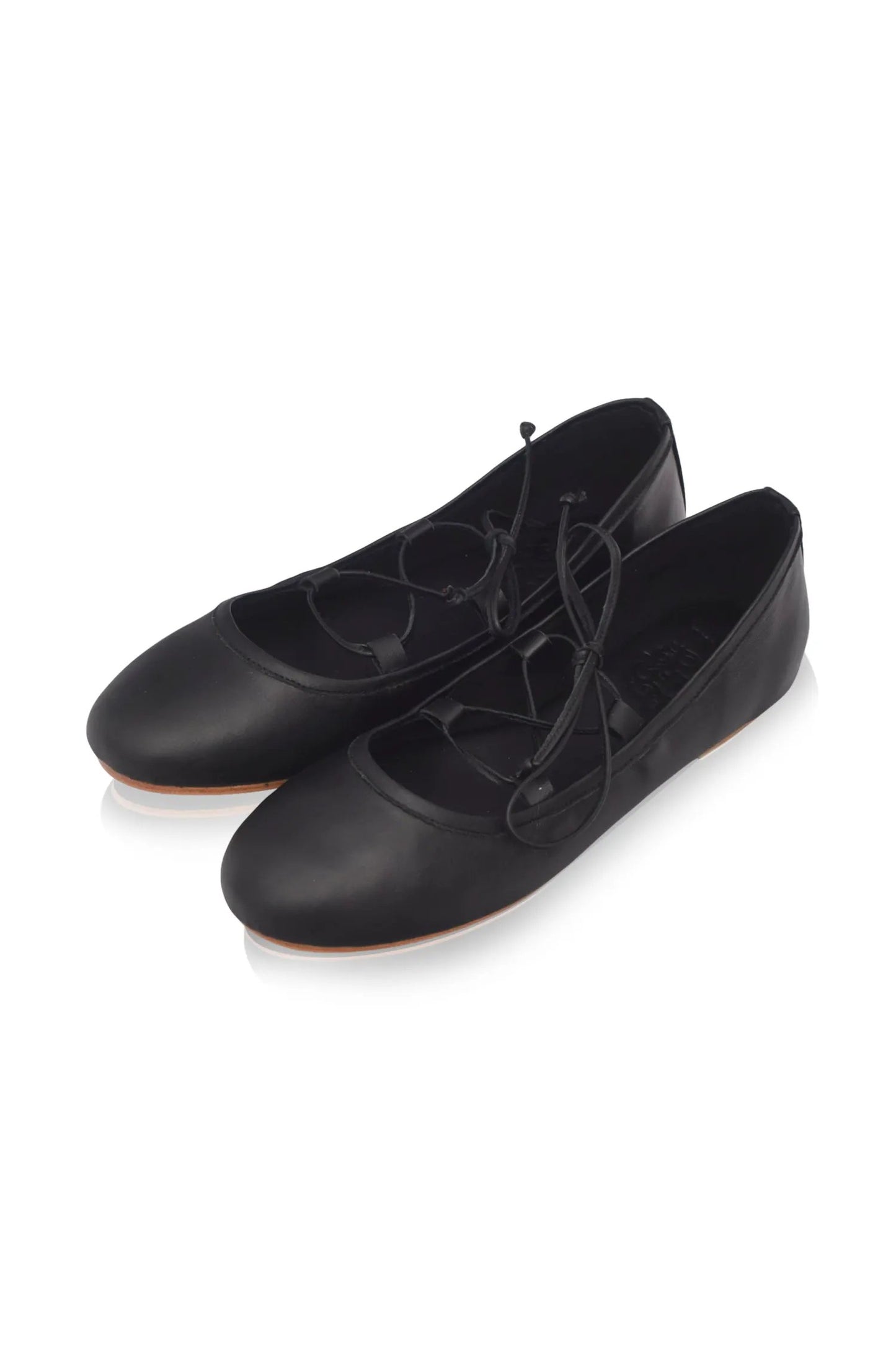 Ballerine Lace-Up Leather Flats by ELF