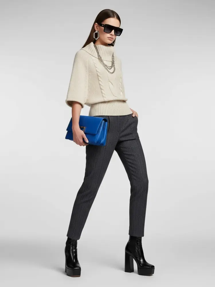 Beige Cable Knit Sweater HARLEM: New Colección COUTURE in NOLITA - BYMANYC ® New York by BYMANYC ® New York