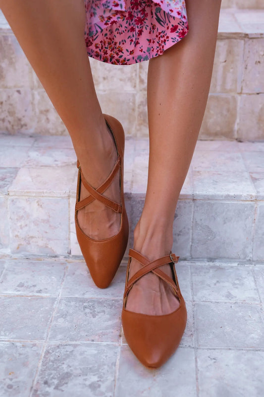 Bella Vita Criss-Cross Pointed Flats by ELF