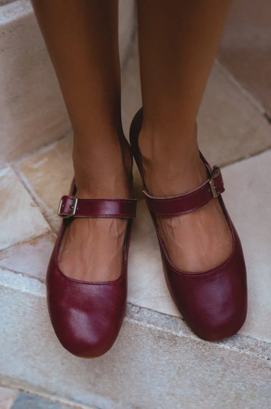 Belle Rose Mary Jane Leather Flats by ELF