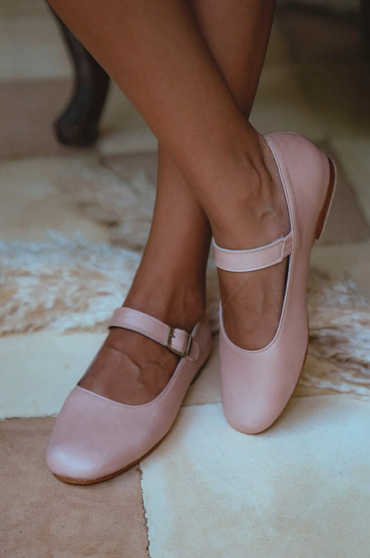 Belle Rose Mary Jane Leather Flats by ELF