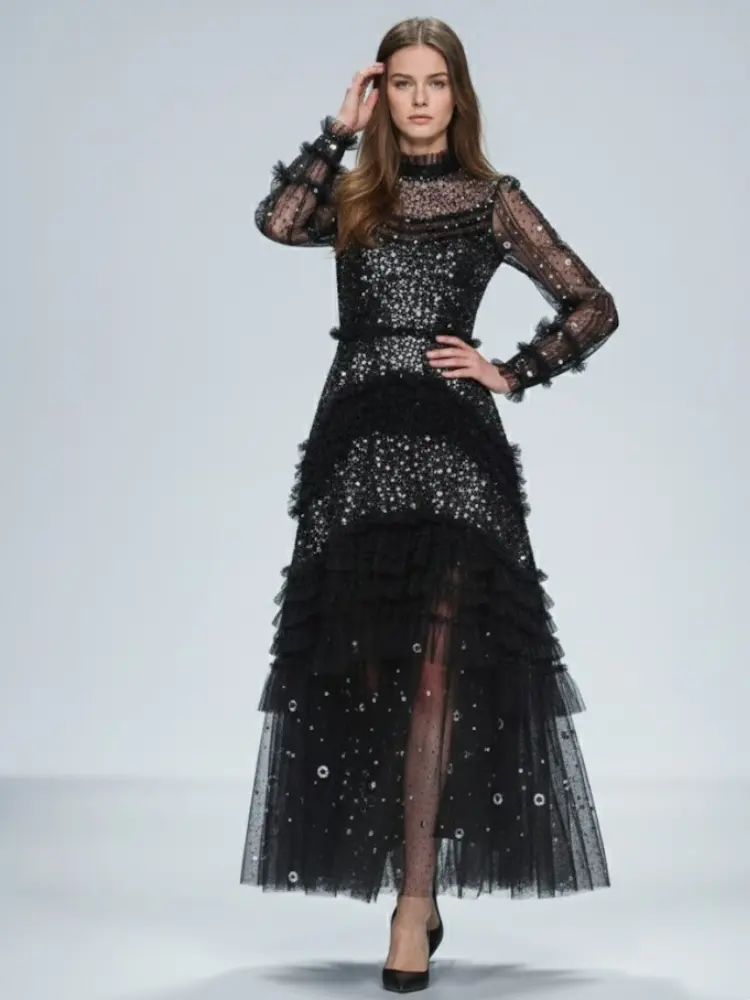 Black Midi Evening Dress CARNEGIE HILL: Prêt-à-Porter Line BYMANYC ® New York by BYMANYC ® New York