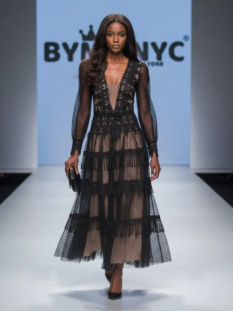 Black Midi Party Dress GRAMERCY: Prêt-à-Porter Line BYMANYC ® New York by BYMANYC ® New York