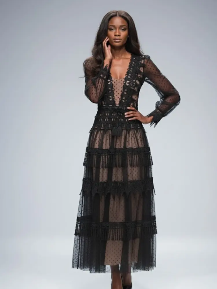 Black Midi Party Dress GRAMERCY: Prêt-à-Porter Line BYMANYC ® New York by BYMANYC ® New York