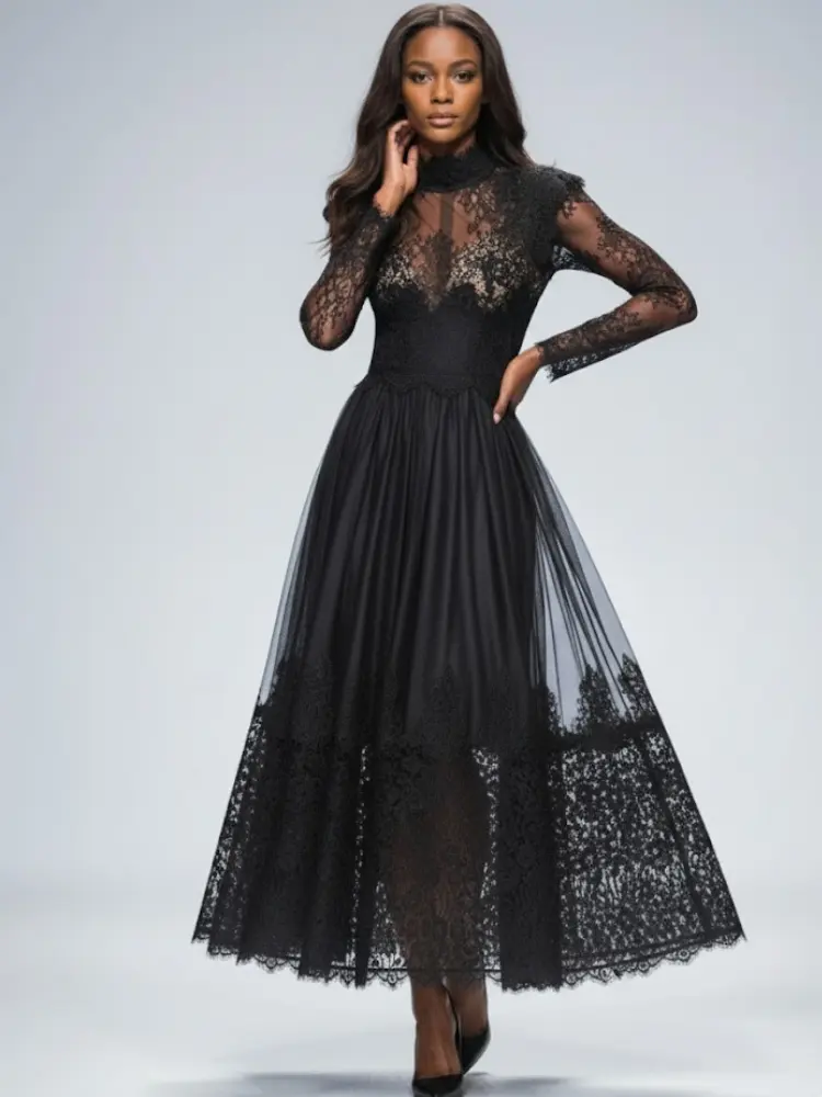 Black Midi Party Dress PARK SLOPE: Prêt-à-Porter Line BYMANYC ® New York by BYMANYC ® New York