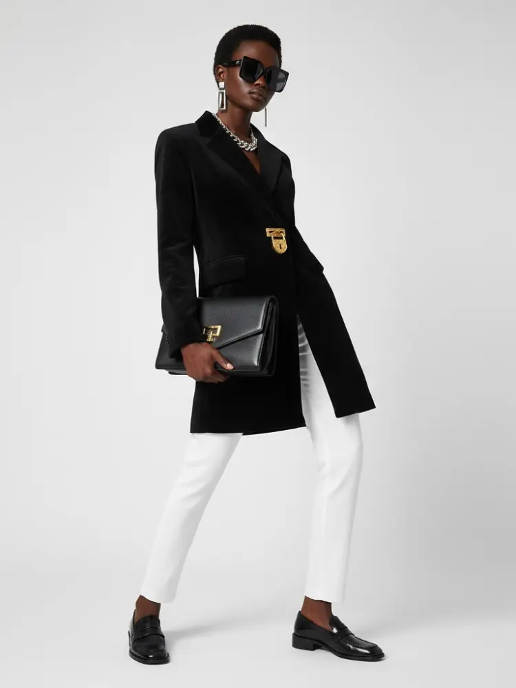 Black Tailored Coat with Clasp - DOWNTOWN BROOKLYN: New Collection COUTURE in BROOKLYN - BYMANYC ® New York by BYMANYC ® New York