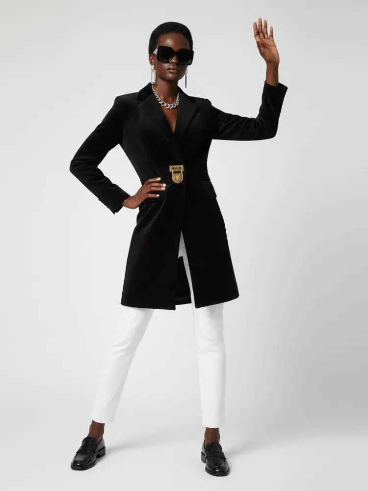 Black Tailored Coat with Clasp - DOWNTOWN BROOKLYN: New Collection COUTURE in BROOKLYN - BYMANYC ® New York by BYMANYC ® New York
