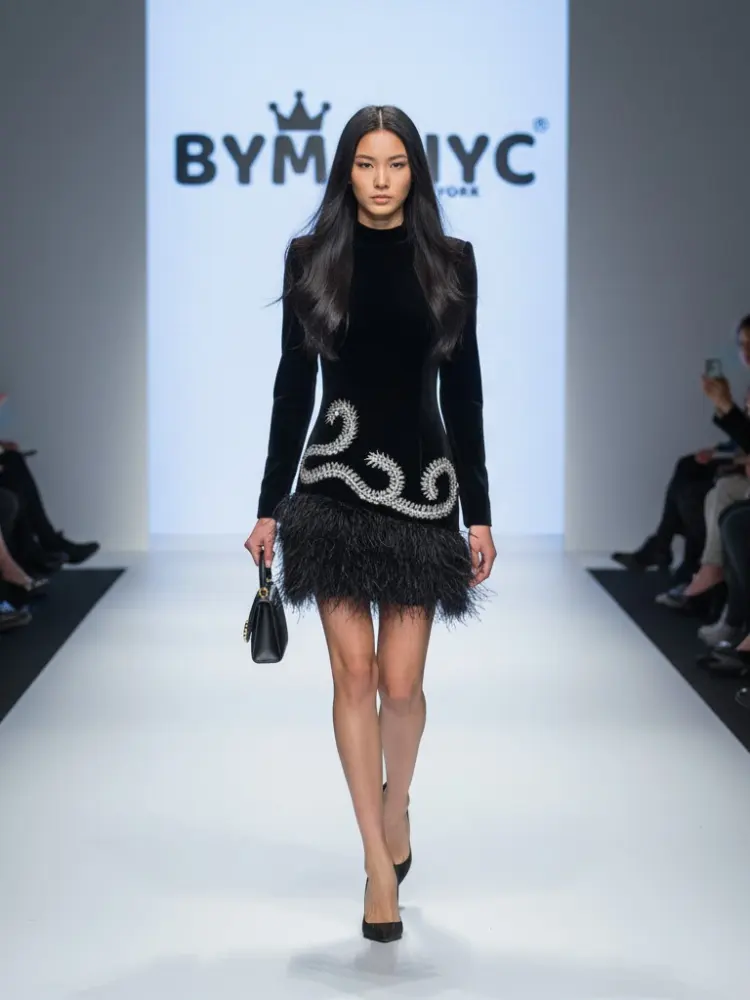 Black Velvet Mini Dress UPPER EAST SIDE: Prêt-à-Porter Line BYMANYC ® New York by BYMANYC ® New York