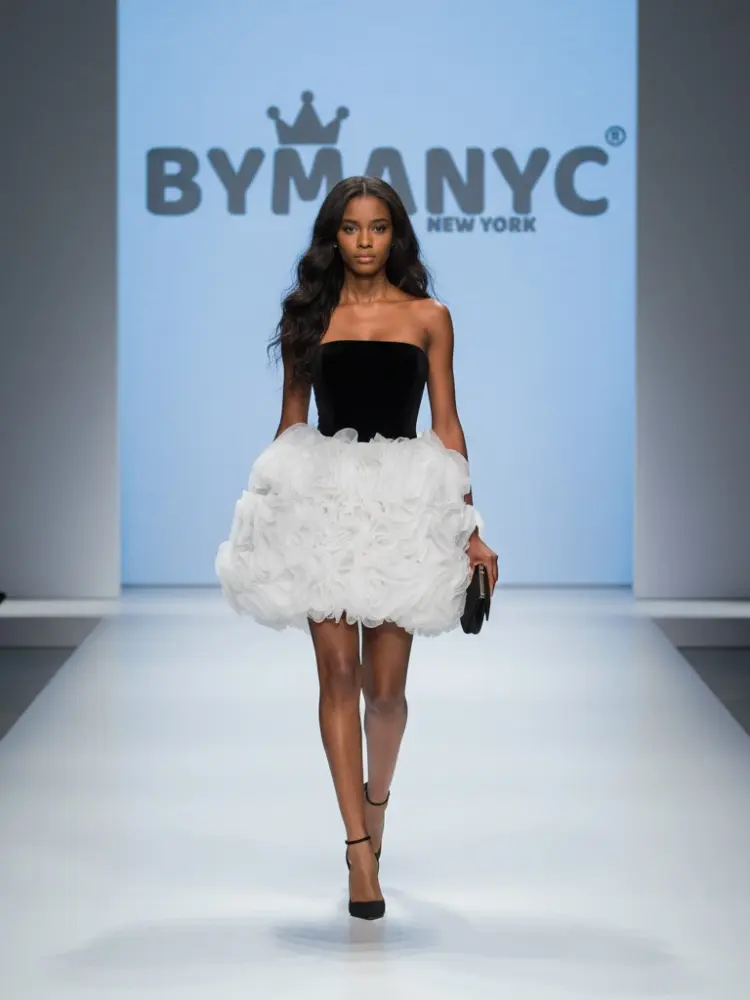 Black and White Mini Party Dress NOMAD: Prêt-à-Porter Line BYMANYC ® New York by BYMANYC ® New York