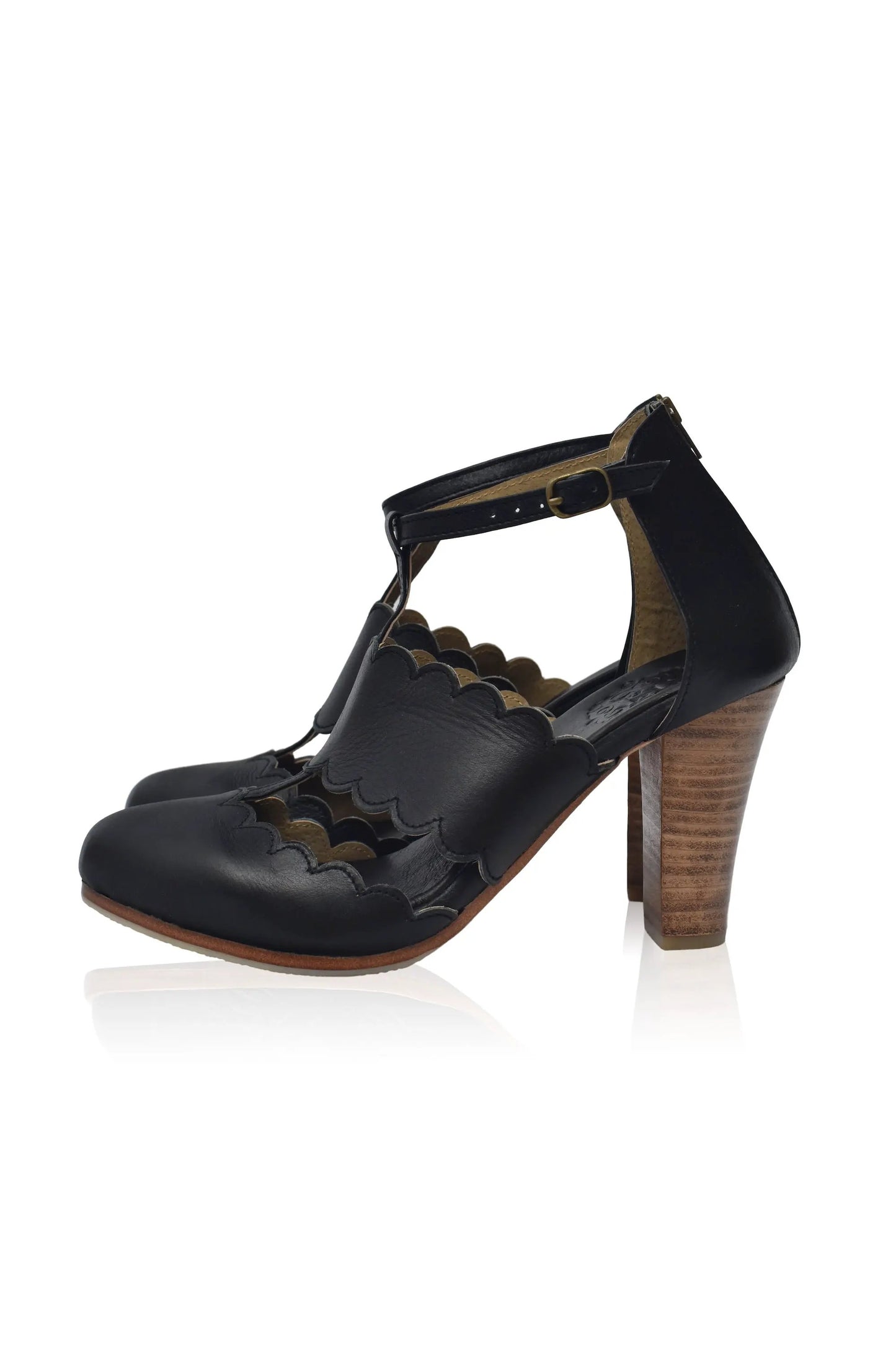 Incognito T-Strap Leather Heels by ELF