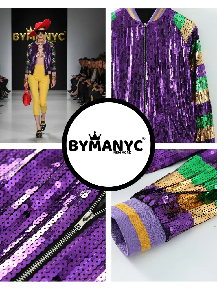 Bomber Jacket New Collection BYMANYC ® New York • "Night Glam" Multicolor Sequin by BYMANYC ® New York