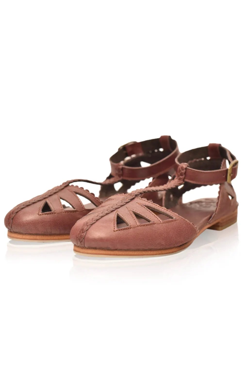 Bounty T-strap Leather Sandals by ELF
