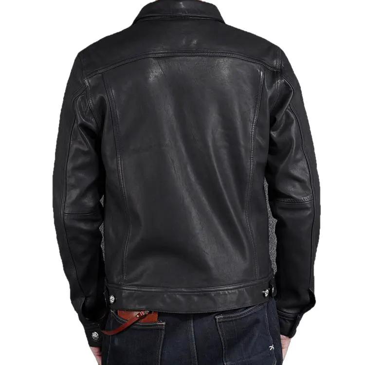 Brix Men's Leather Jacket Sheepskin Coat by Inland Leather Co.