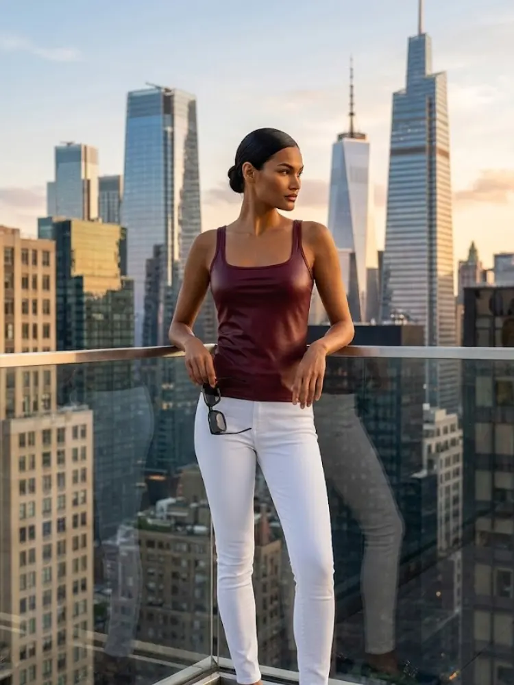 Burgundy HELLS KITCHEN Waxed Top Prêt-à-Porter BYMANYC ® New York by BYMANYC ® New York