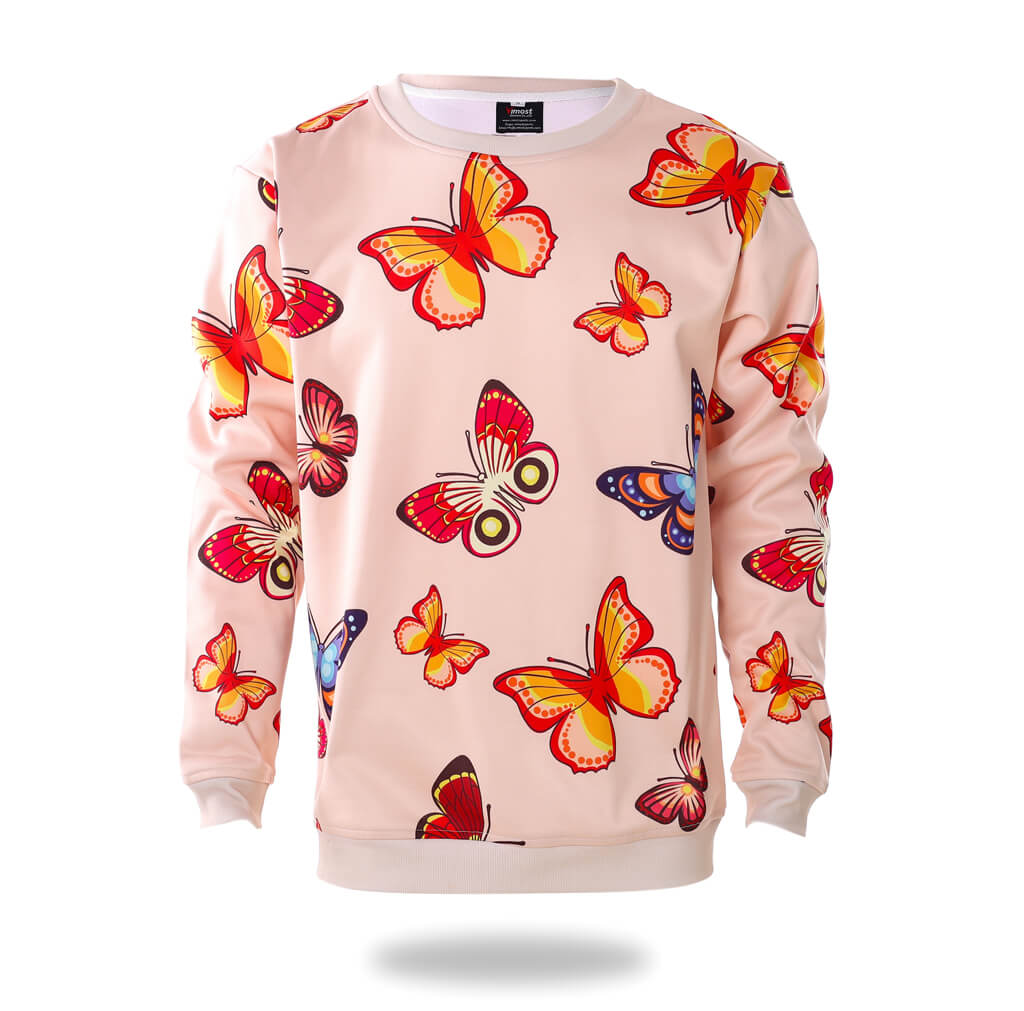 Butterfly Pattern Sublimation Sweatshirt-0