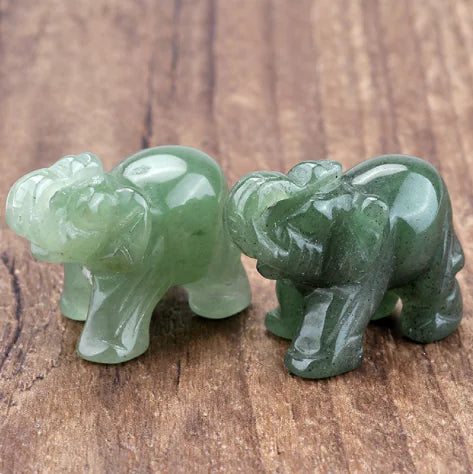 Natural Stone 1.5'' Elephant Crystal Art Ornament