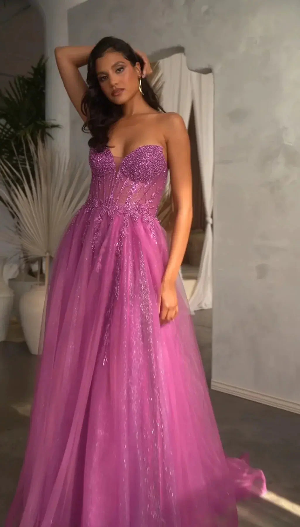 Strapless Layered Tulle Ball Gown by Tux-USA