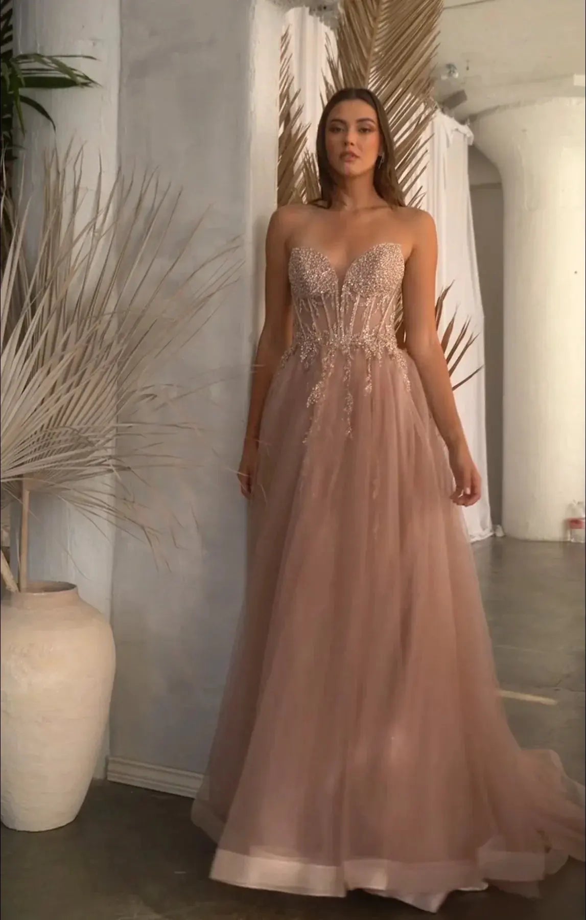 Strapless Layered Tulle Ball Gown by Tux-USA