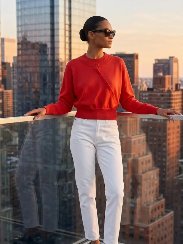 CHELSEA Women's Asymmetric Button Sweater Prêt-à-Porter BYMANYC ® New York by BYMANYC ® New York