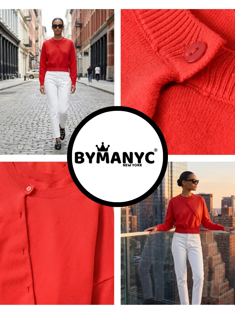CHELSEA Women's Asymmetric Button Sweater Prêt-à-Porter BYMANYC ® New York by BYMANYC ® New York