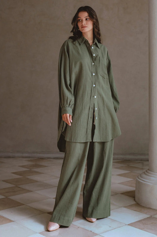 Calin Long Sleeve Oversized Shirt (Sale) by ELF
