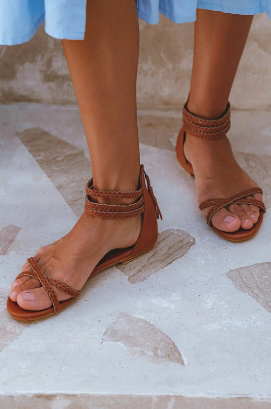 Calypso Braided Leather Sandals by ELF