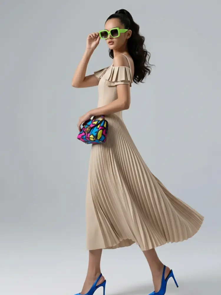 Camisole Backless Party Dress with Pleated and Patchwork Details For Women, SoHo, BYMANYC New York. by BYMANYC ® New York