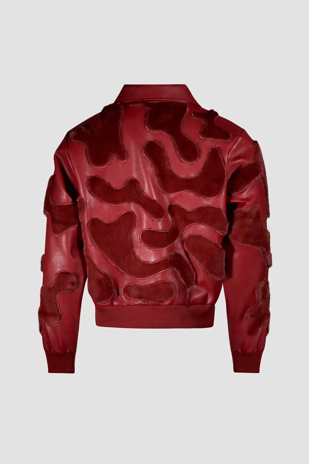 Camouflage Vegan Leather Bomber Jacket by Hideout