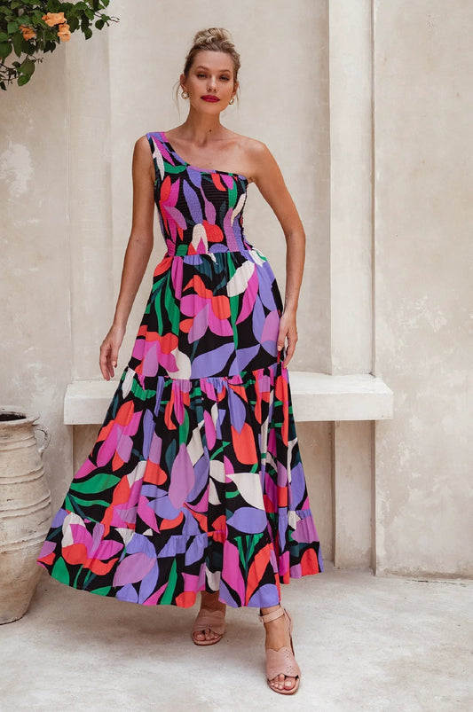Cassandra One Shoulder Maxi Dress by ELF