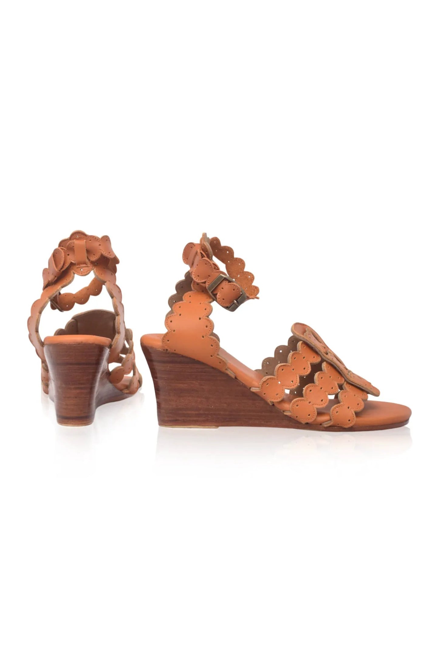 Charm Leather Wedge Sandals (Sz. 8.5) by ELF