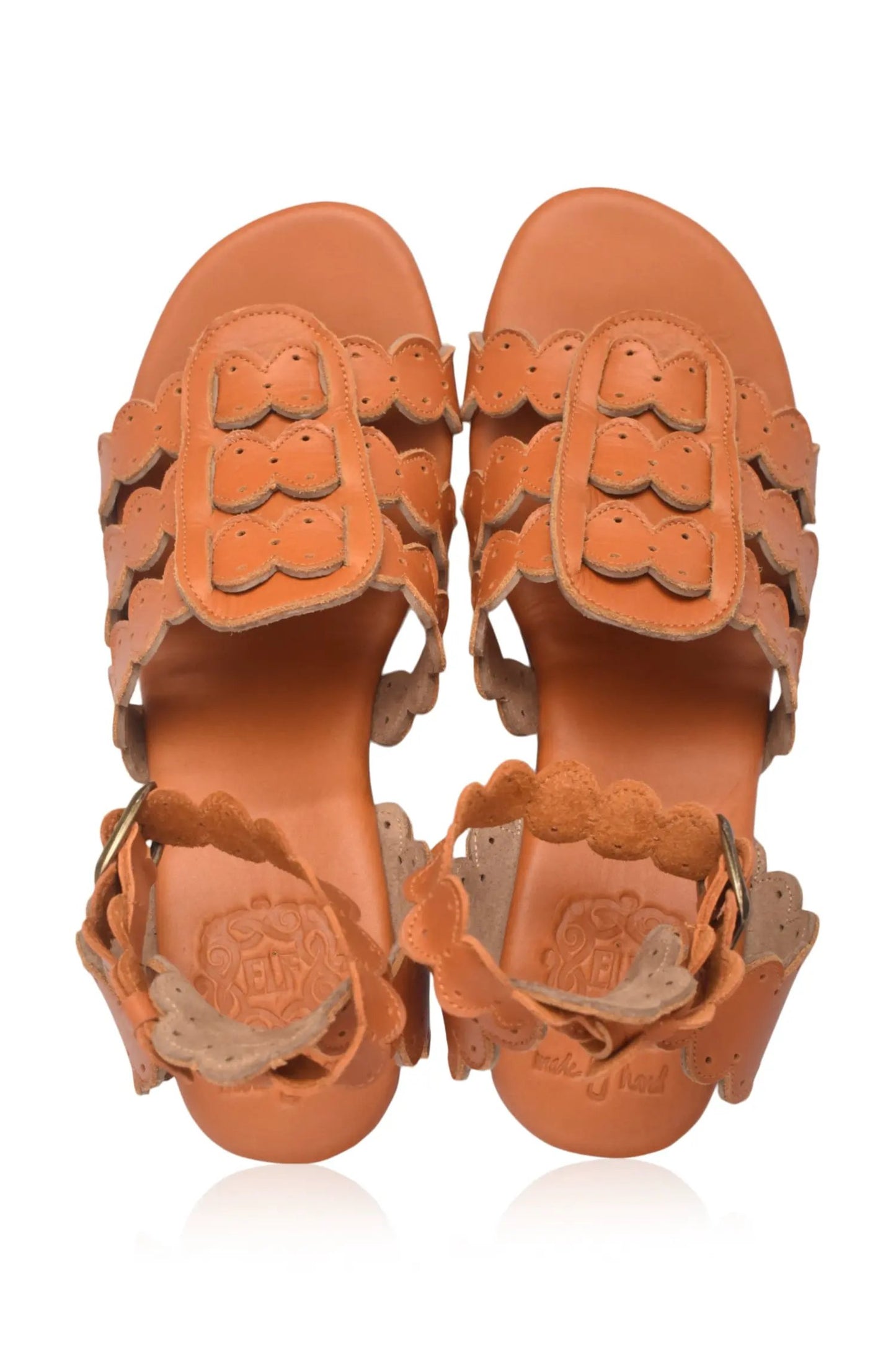 Charm Leather Wedge Sandals (Sz. 8.5) by ELF