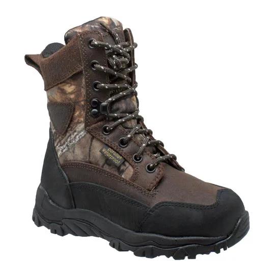 Children's 8" Camo Dark Brown Leather Boots by AdTec