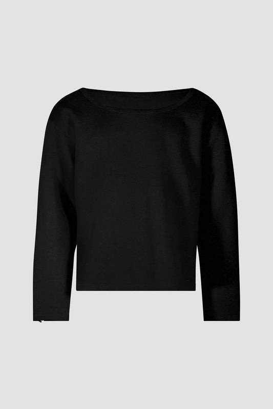 Clasp Wide Neck Long Sleeve Top by Hideout