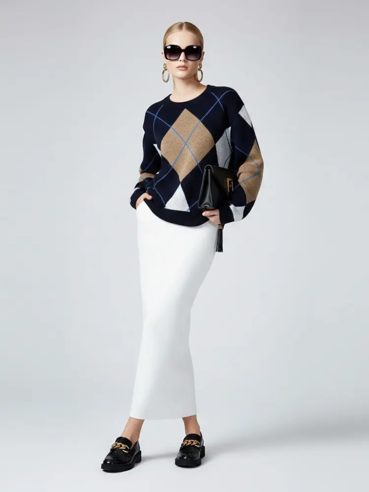 Classic Argyle Diamond Knit Sweater • BYMANYC ® New York by BYMANYC ® New York